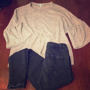 WAYF grey knit top